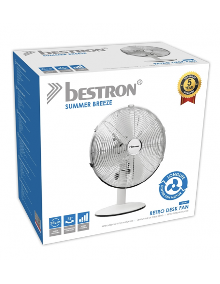 Bestron Dft W Retro Table Fan Cm White Watt